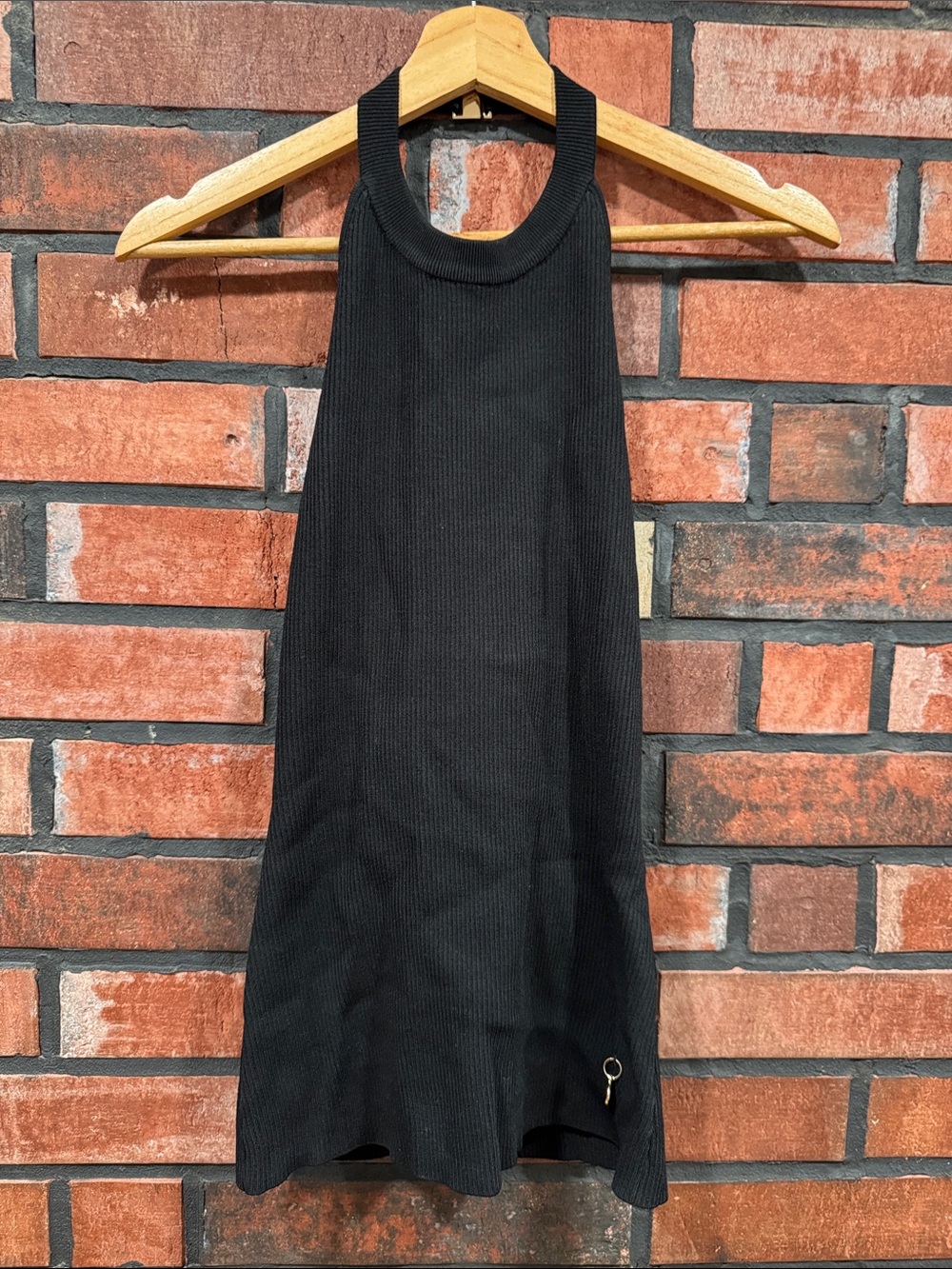 Milly Black Ribbed Halter 
Top - Picture 2 of 10